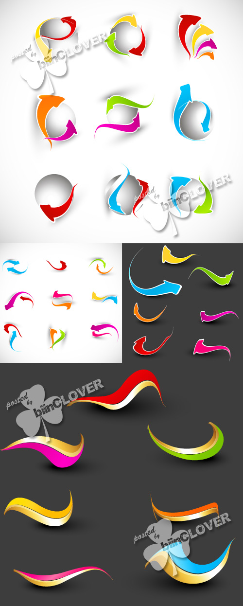 Abstract arrow and icons set 0135