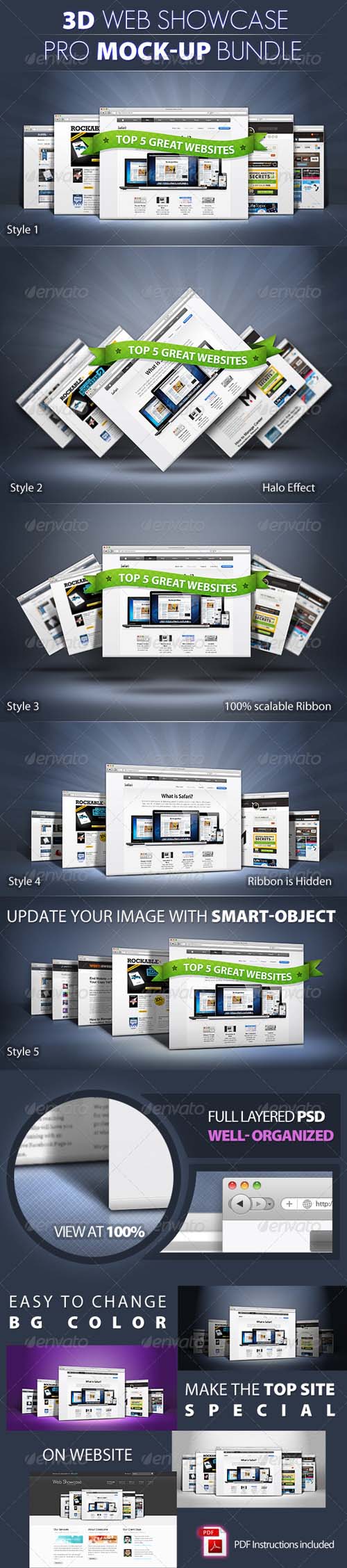 Graphicriver - PRO 3d Web Showcase Mock-ups PSD Template