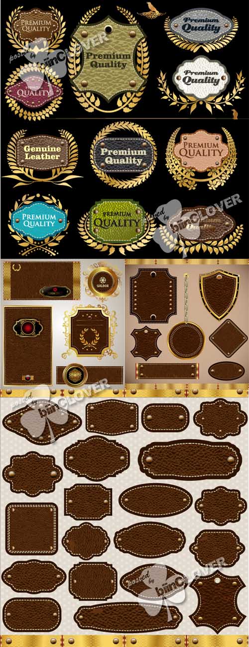 Set of leather labels and tags 0141