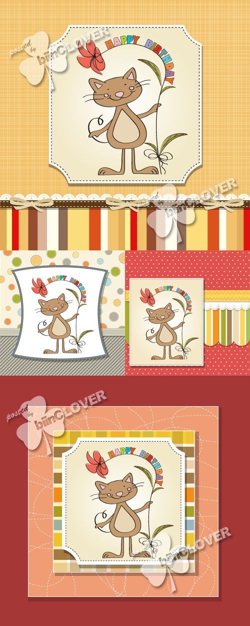 Greeting card with cat 0141