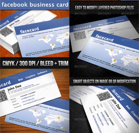 Graphicriver - Quick Responsive Facebook Business Card PSD Template