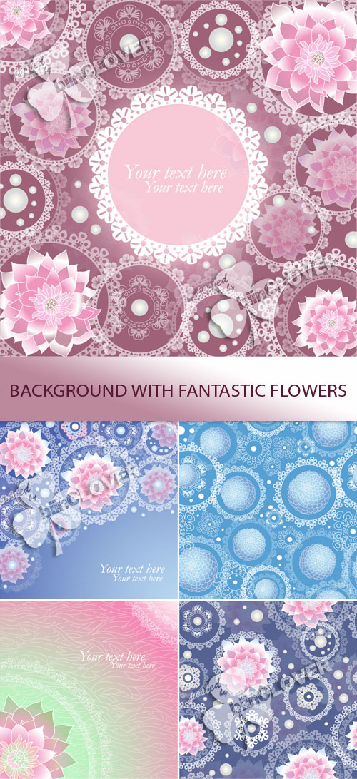 Background with fantastic flowers 0152