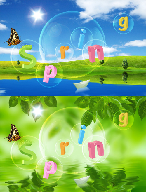 Bright, hot new spring Photoshop Source