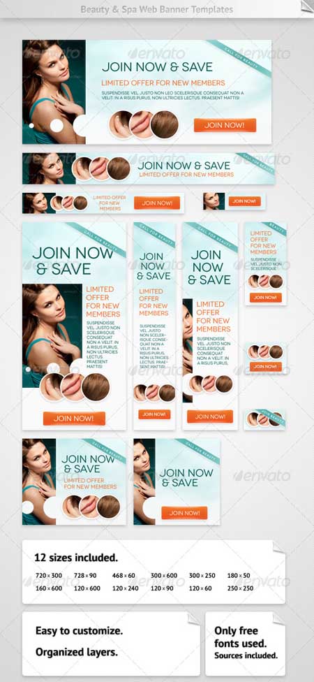 Graphicriver - Beauty & Spa Web Banners Photoshop Template