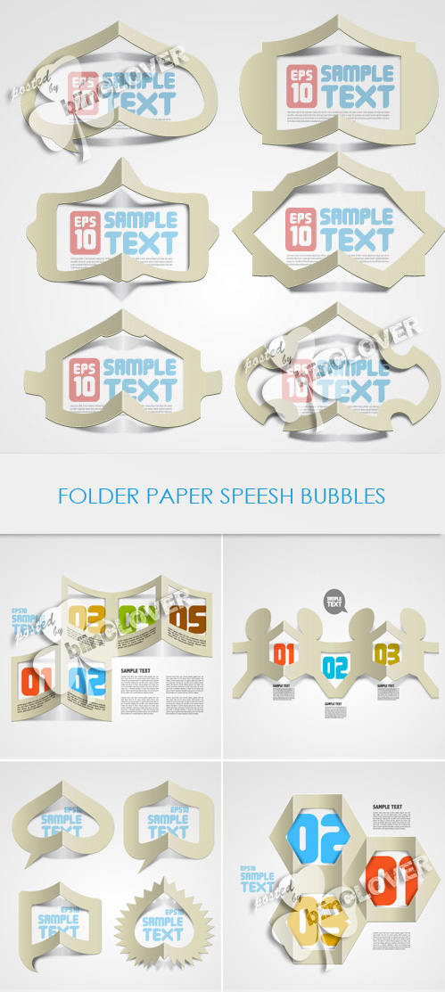 Folded paper speech bubbles 0161