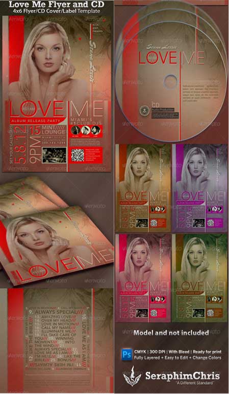 Graphicriver - Love Me CD Cover and Flyer Photoshop Template
