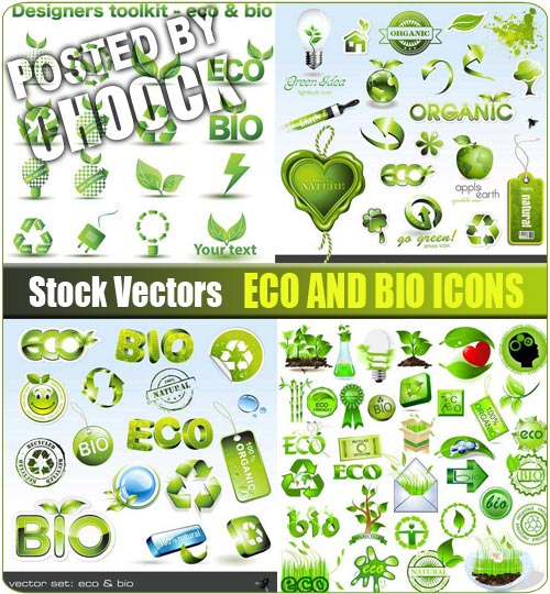 Eco and bio icons - Stock Vector