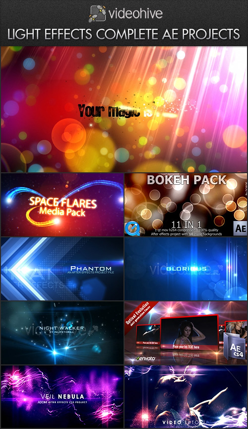 VideoHive Bokeh, Optical Flares and Glitter After Effects Projects
