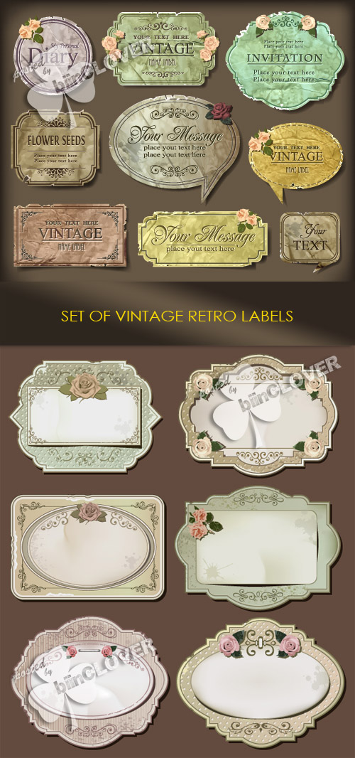 Set of vintage retro labels 0171