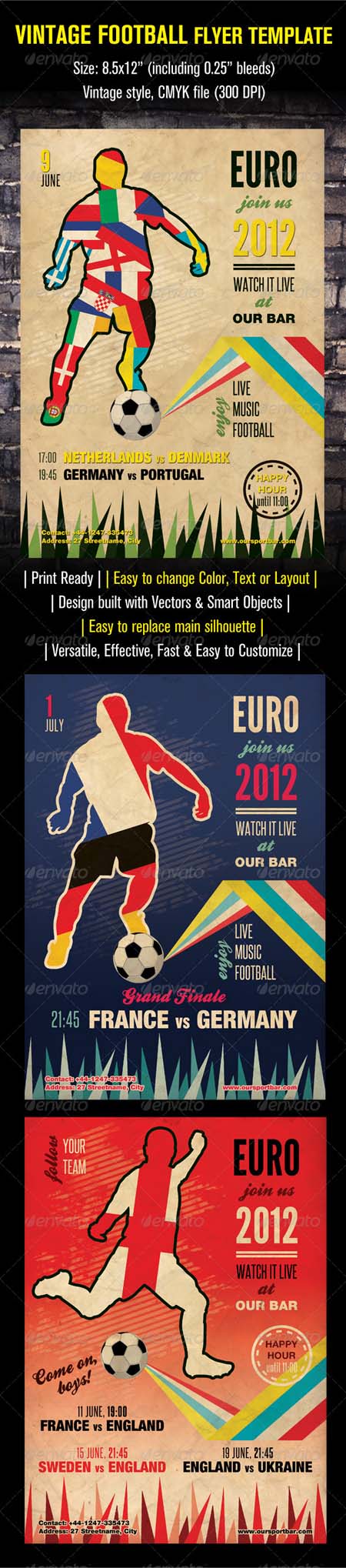 GraphicRiver Vintage Football Flyer Template Photoshop