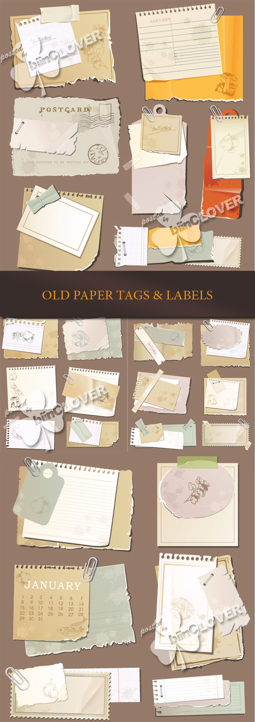 Old paper tags and labels 0173