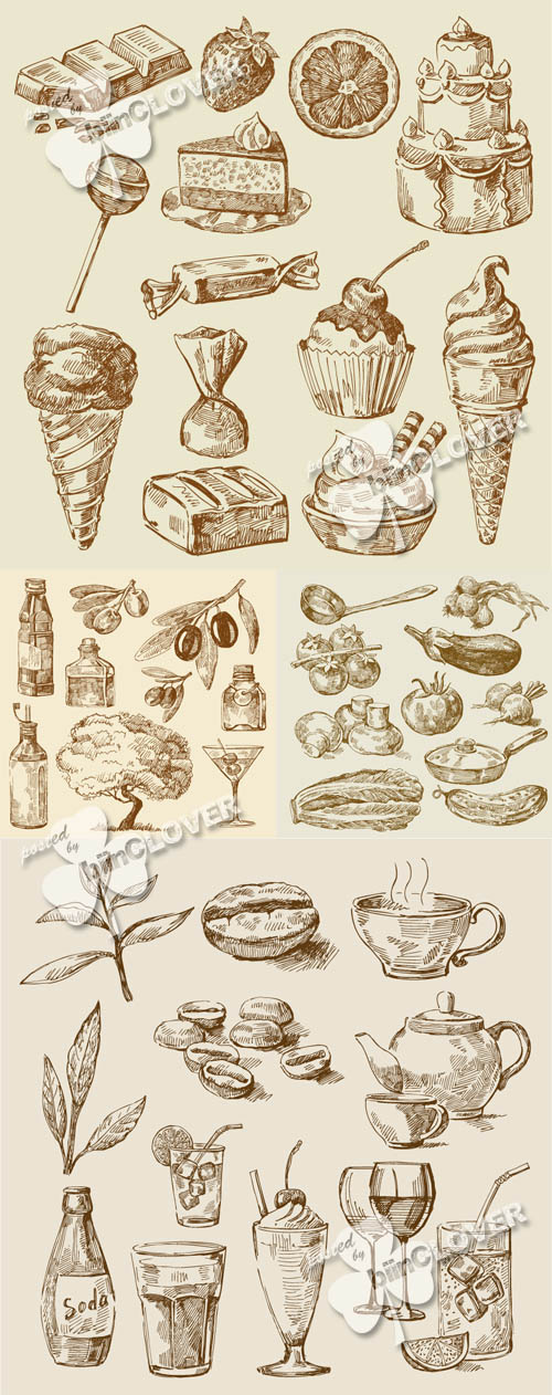 Set of hand-drawn food 0173