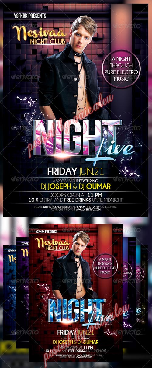 Night Live Flyer Template 