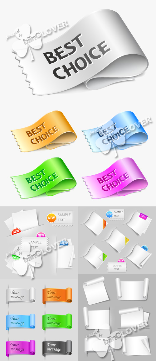 Set of multicolored stickers and labels 0178